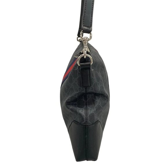 GUCCI GG Supreme Canvas Messenger Bag 474139 Black Dark Navy Red PVC - - Picture 2 of 15